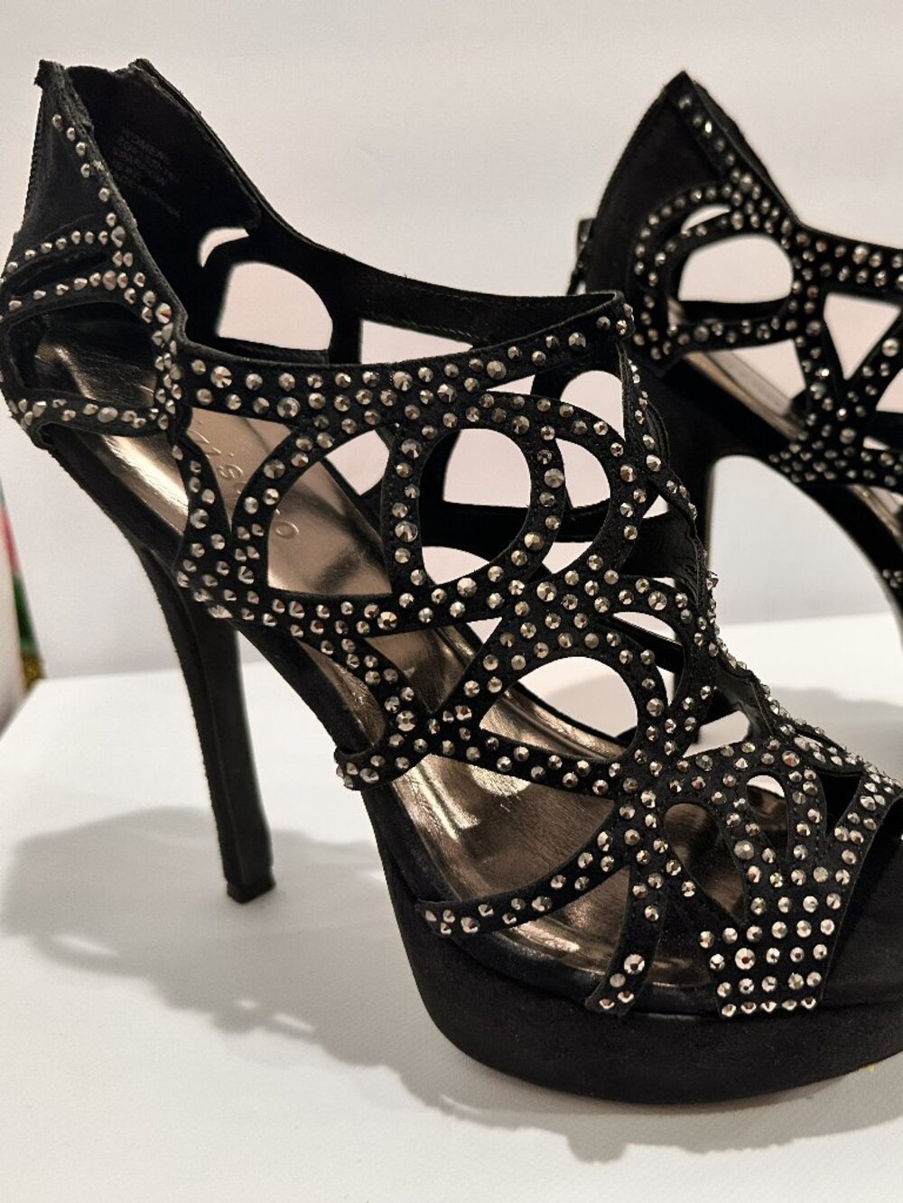 Zigisoho Black Studded Stiletto Heels